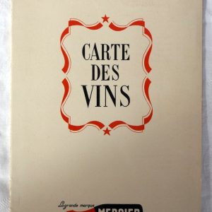 COLLECTIF : « Carte des vins. Champagne Mercier. Epernay. »  