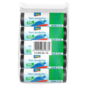 Sac poubelle 20 L x 20 (vendu par 5)