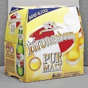 KRONENBOURG PUR MALT ; Bière KRONENBOUR Pur Malt 0,90 % V. – le pack de 6 bouteilles de 25 cl.