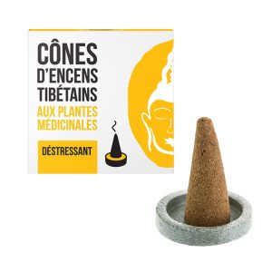 Cônes d&rsquo;encens tibétains déstressant boite de 15 cônes