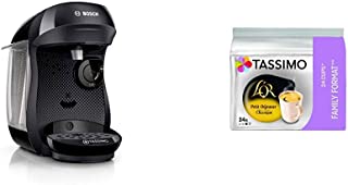Bosch Electroménager TAS1002 Tassimo Happy Machine à café multi-boissons, 1400 W, 0.7 litre, Noir + Tassimo L’OR Petit Déjeuner Classic 120 boissons (Pack de 5×24 Tdisc)