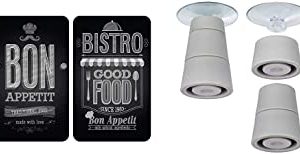 WENKO Plaque de protection en verre universel Bon Appétit – set de 2, 30 x 52 cm & Pieds pour plaques de protection – pieds de rechange, Polychlorure de vinyle, 4.4 x 5 x 4.4 cm, Transparent