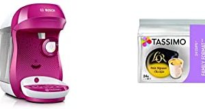 Bosch Electroménager TAS1001 Happy Machine à café, 1400 W, 0.7 litre, Rose + Tassimo L’OR Petit Déjeuner Classic 120 boissons (Pack de 5×24 Tdisc)