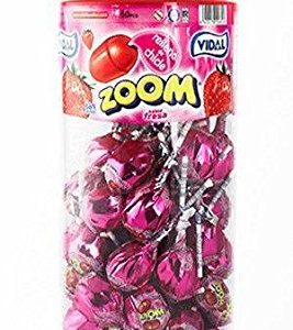 VIDAL MEGA ZOOM STRAWBERRY LOLLIPOPS JAR