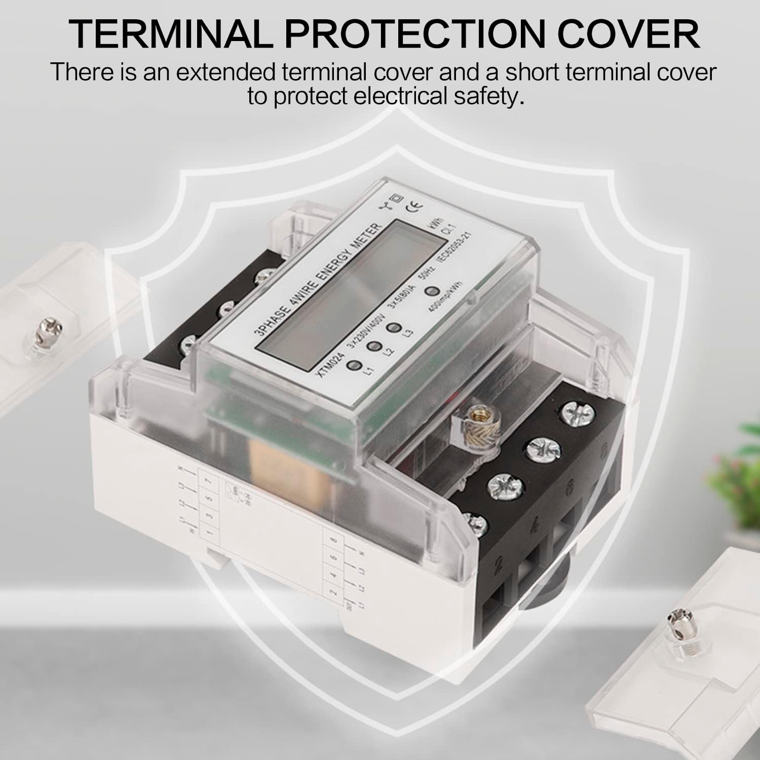 Compteur d’électricité triphasé à 4 fils calibré à trois courants 230/400 V 5-100 A – Image 2