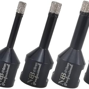 Scie cloche diamantée brasée pour meuleuse d’angle (6/8/10/12 mm + 1 x adaptateur)