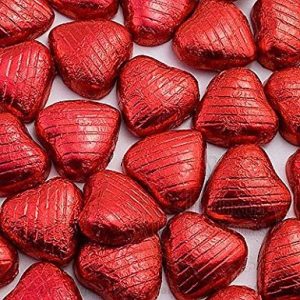 VALENTINES RED MILK CHOCOLATE HEARTS 1KG