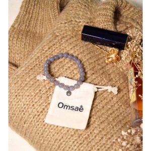 Bracelet Calcédoine Grise Perles Rondes 8 mm