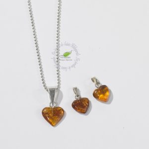 AMBRE VEGETAL PENDENTIF COEUR