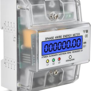 Compteur d’électricité triphasé à 4 fils calibré à trois courants 230/400 V 5-100 A