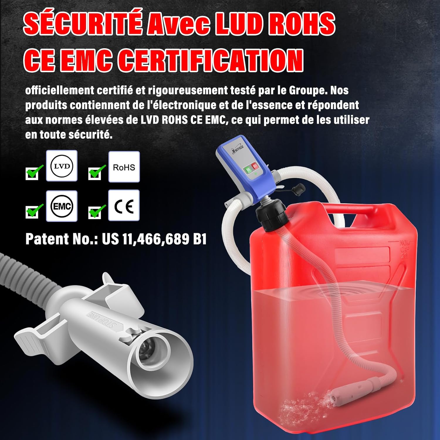 Pompe Électrique 12v Transfert Carburant avec Stop Automatique – Image 9