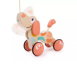 Jouet en bois à promener – Chien Pastel