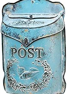 Wzglod Boîtes Postales Montage Murale de la boîte aux Lettres d’extérieur en Fer forgé Mail boîte de boîtes de Messagerie Vintage Carte Postale boîte de Messagerie
