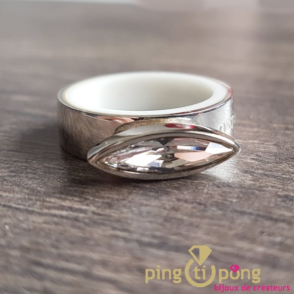 Collection Marquise : bague argent et cristal de Swarovski® de OSTROWSKI Design