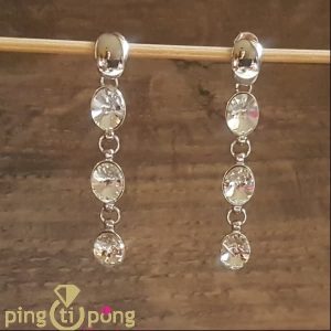 Boucles en cascade de cristaux de luxe blanc diamant de SPARK