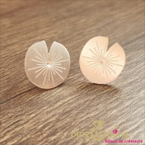 Boucles d’oreilles « Nénuphar » en argent 925 brossé de KELIM Design