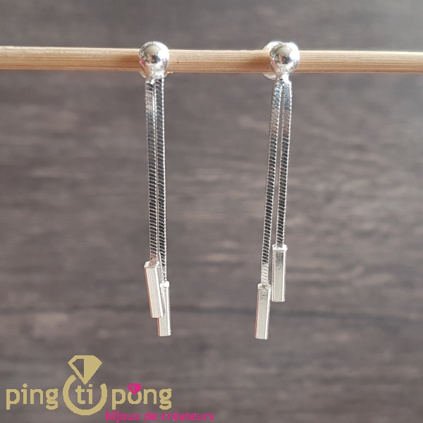 Boucles d’oreilles pendantes « serpents » en argent 925 de CANYON