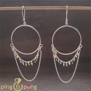 Boucles d’oreilles en argent 925 et pampilles en pierres naturelles de CANYON