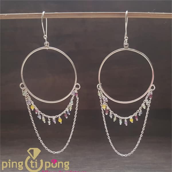 Boucles d’oreilles en argent 925 et pampilles en pierres naturelles de CANYON