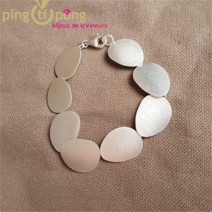 Bracelet en argent brossé de Kelim design