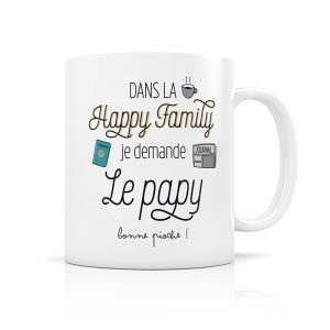 Mug Dans la Happy Family, je demande le papy