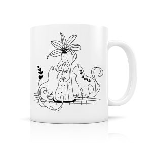 Mug Chats Line art