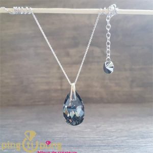 Collier LARME en cristal de swarovski® gris anthracite de SPARK