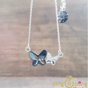 Collier SPARK 2 papillons en cristaux de Swarovski® et argent 925.