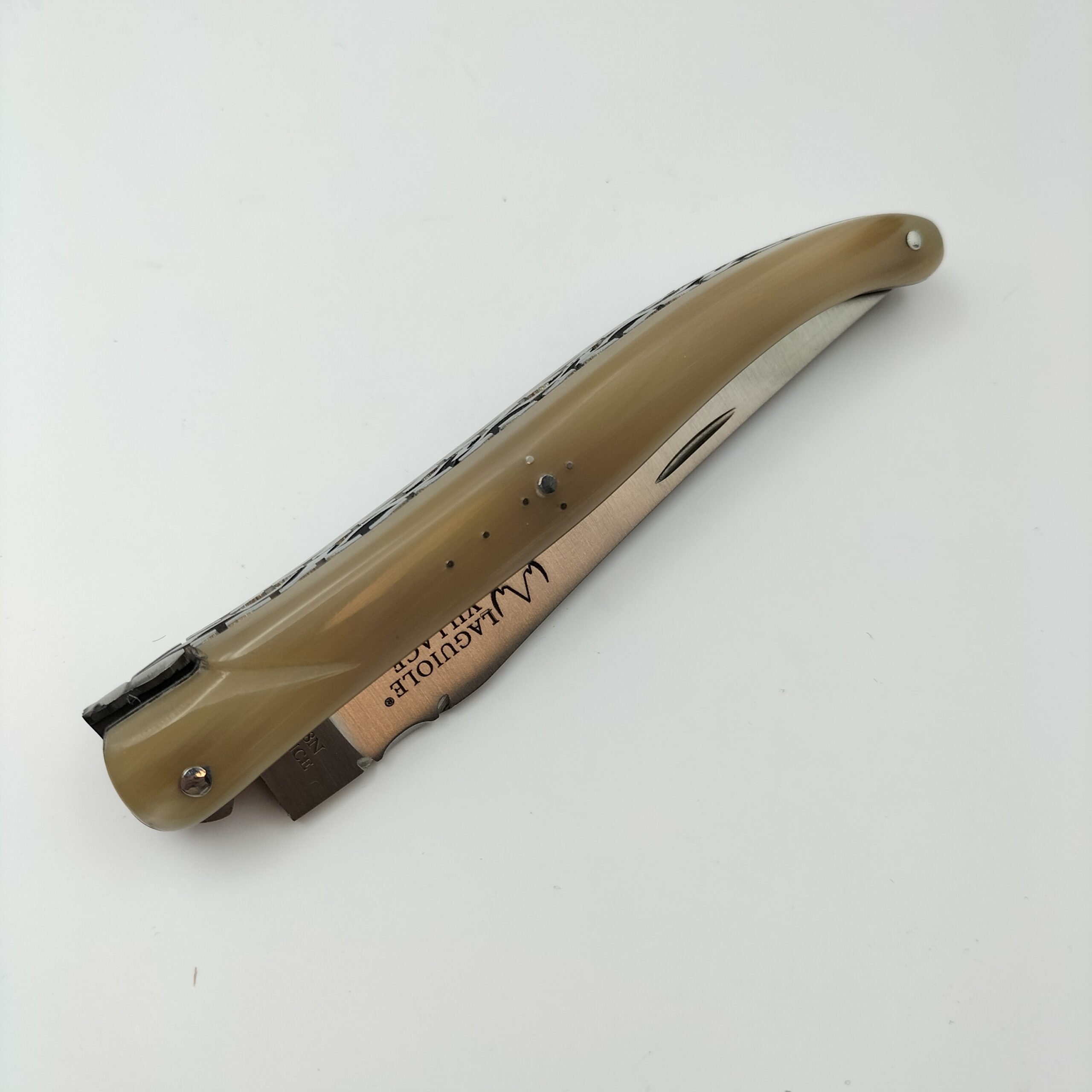 Couteau Pliant Laguiole Village 12 cm Double platines Plein Manche Corne – Image 2