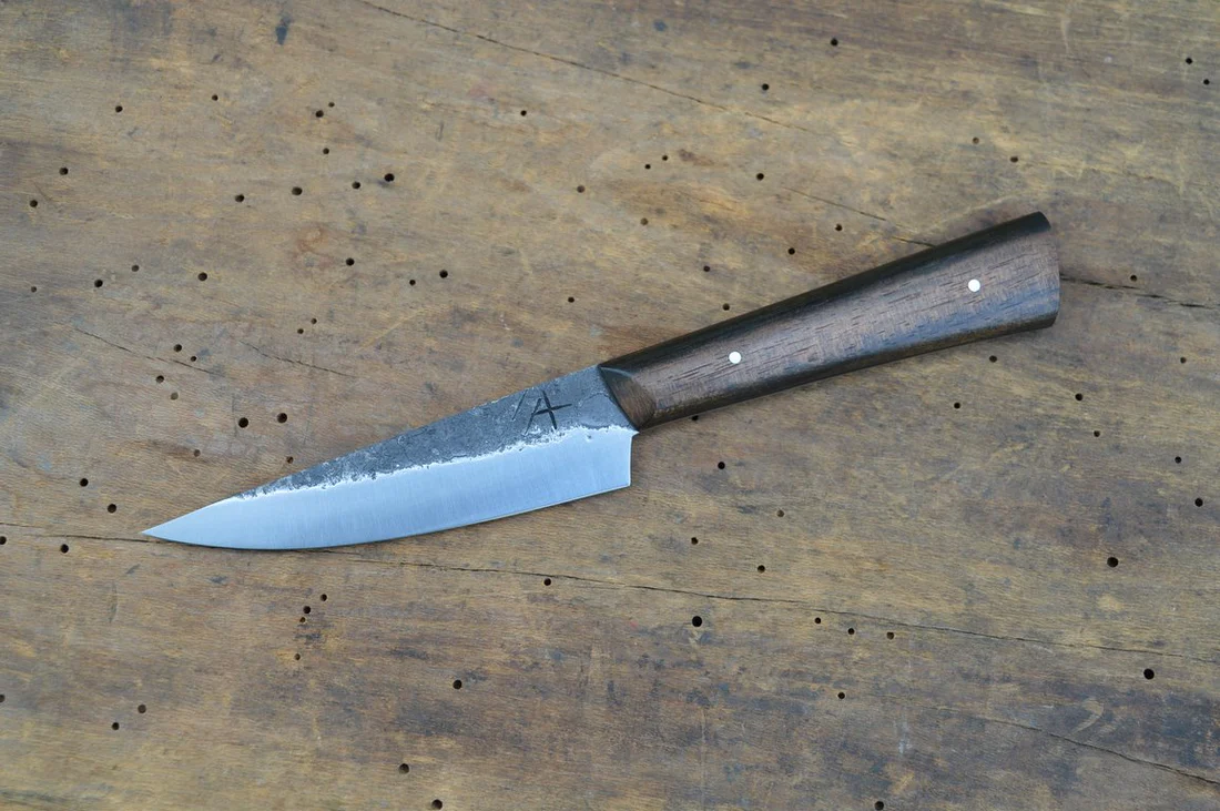 Couteau de Cuisine Artisanal Office par Arthur Lapostat en Ebène