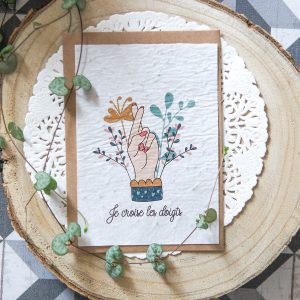 Carte à planter : Je croise les doigts