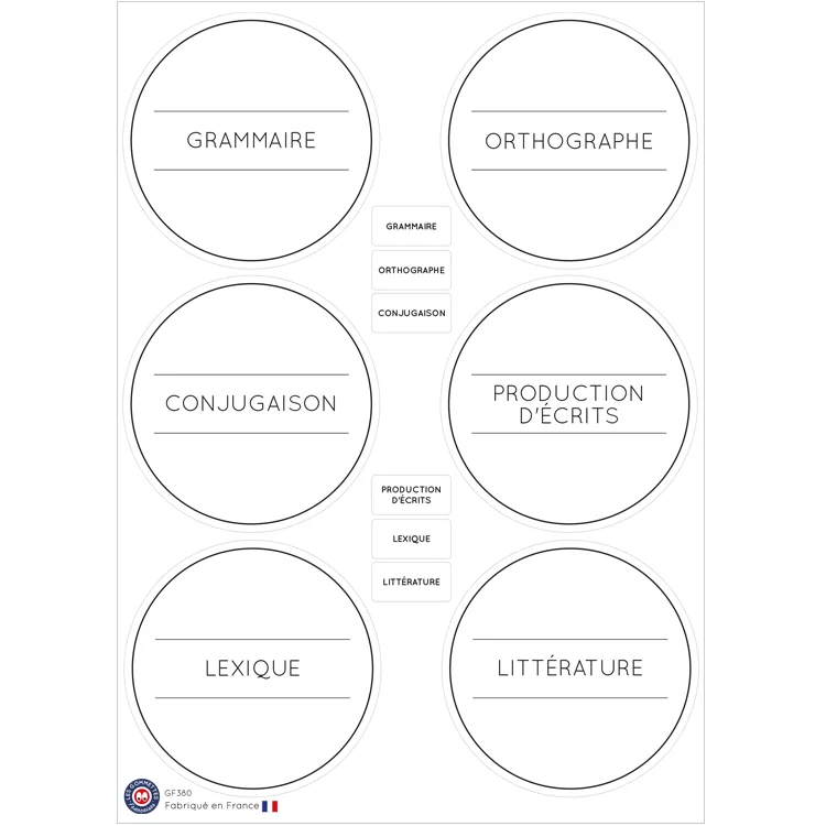 Etiquettes intercalaires Français