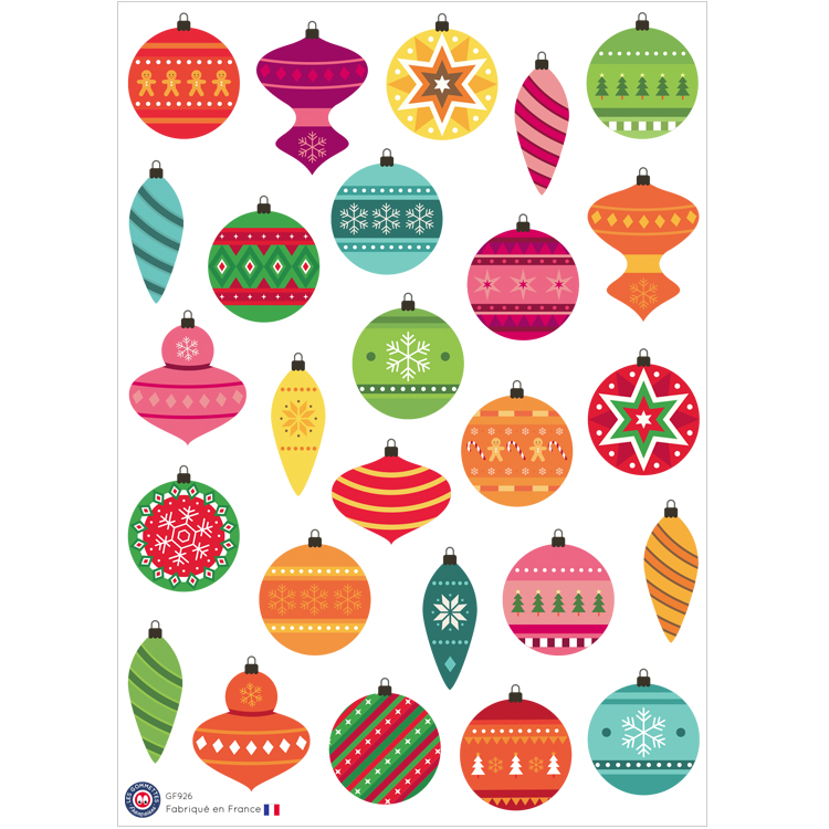 26 Gommettes boules de Noël