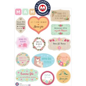 18 gommettes Bonne Fête Maman
