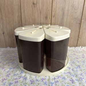 Serviteur carrousel vintage 6 pots sur plateau tournant