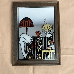Cadre miroir années 70 art déco style Mucha