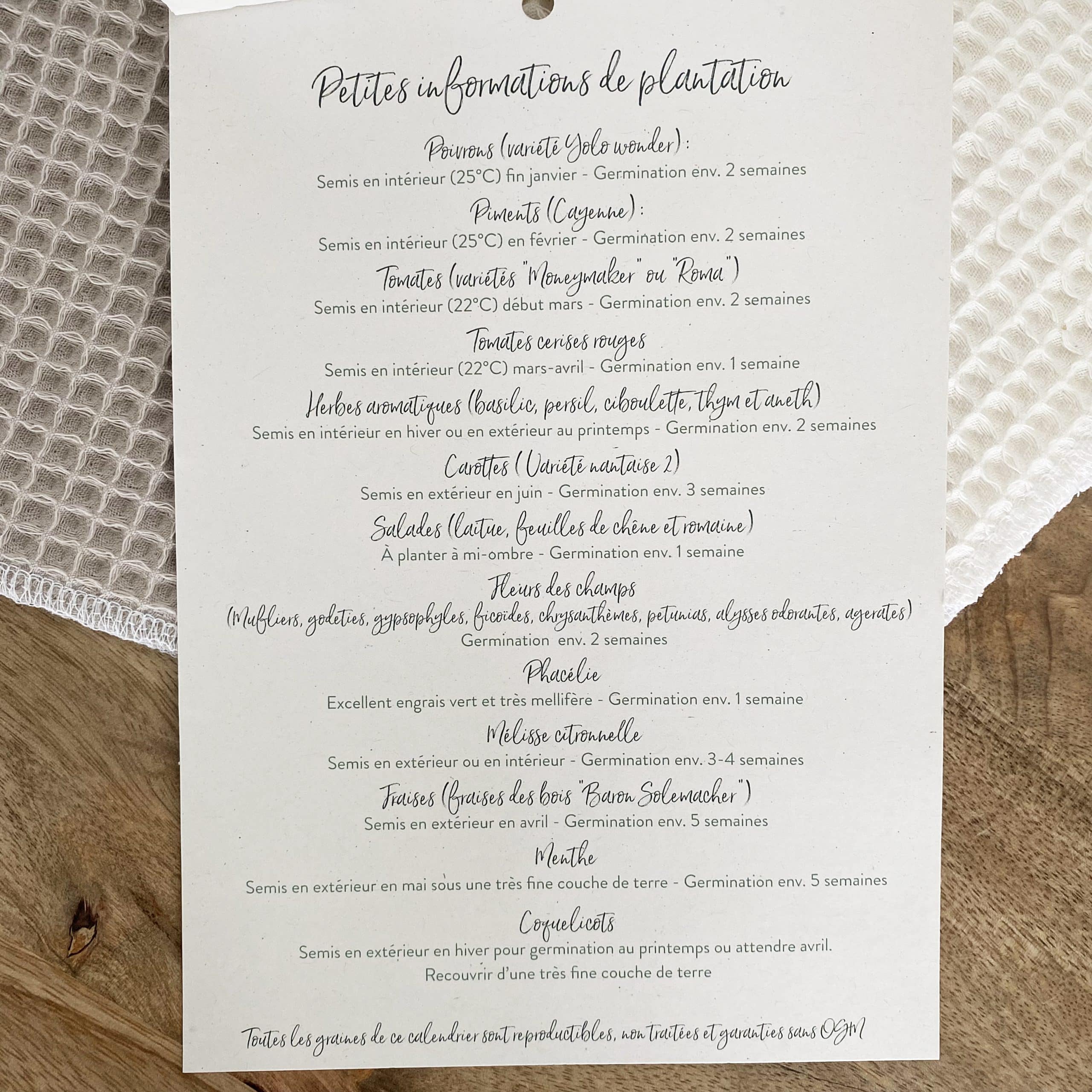 Calendrier ensemencé à planter 2023 nature (A5) – Image 4