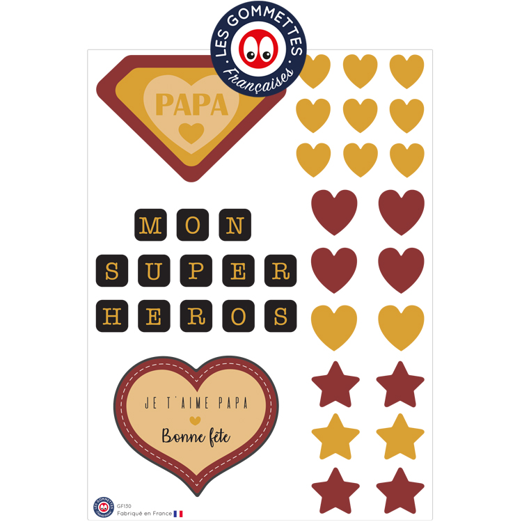 Kit carte de Fête des pères Super Héros en gommettes – Image 3