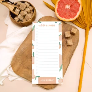 Liste de courses bloc – Vitamines pêche