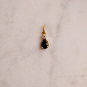 Pendentif goutte Saphir et Diamant