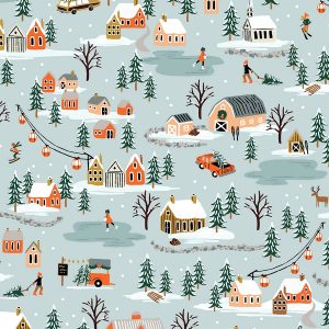 Tissu Rifle Paper Co Holiday Classics Paysage de Neige