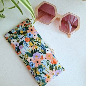 Etui à Lunettes Fleurs Multi Pastels Baby Aqua Tissu Rifle Paper Co