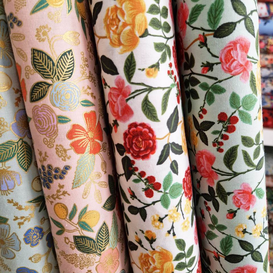 Tissu Rifle Paper Co Fleurs English Rose Menthe – Image 3