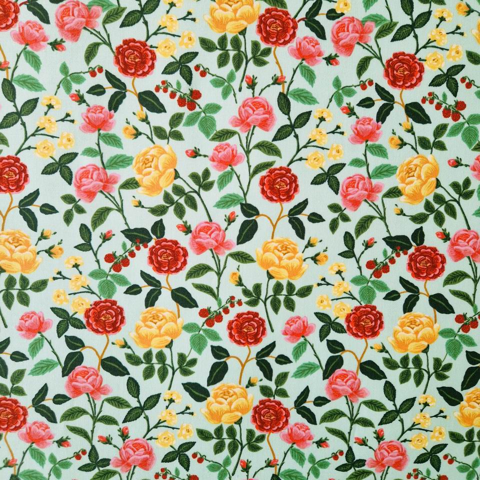 Tissu Rifle Paper Co Fleurs English Rose Menthe – Image 2