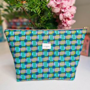 Trousse Molletonnée Quadrillée Vert Aqua Tissu Free Spirit