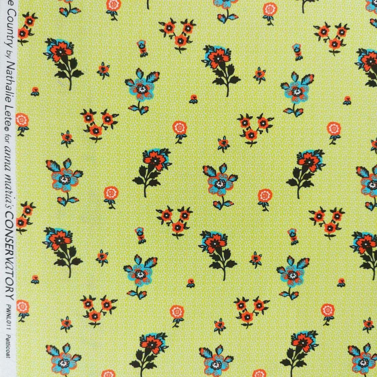 Tissu Nathalie Lété Petticoat Fleurs Jaune Citron