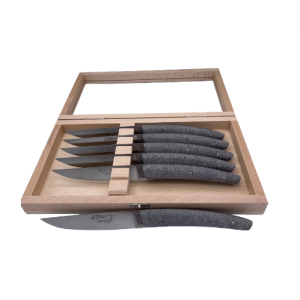 Coffret bois 6 couteau LE THIERS® Pierre de lave Chambois – Locau