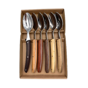 Coffret 6 Cuillères de table Le Thiers® manches en bois assortis – BJB