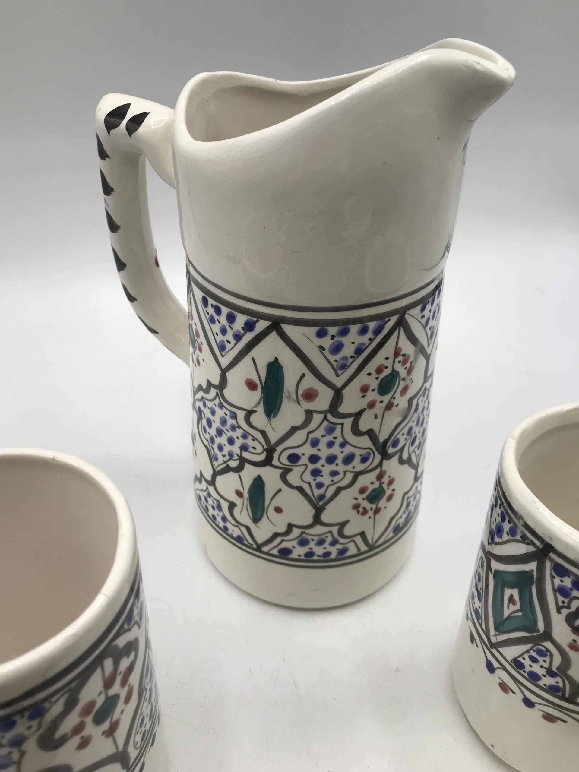 Service à eau céramique motifs bleu – Image 4