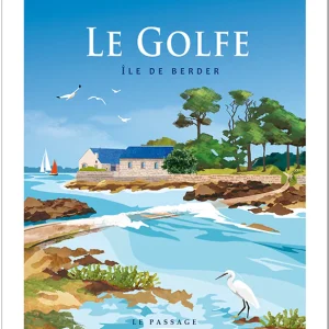 Le passage de l&rsquo;île de Berder (Affiche Larmor-Baden)